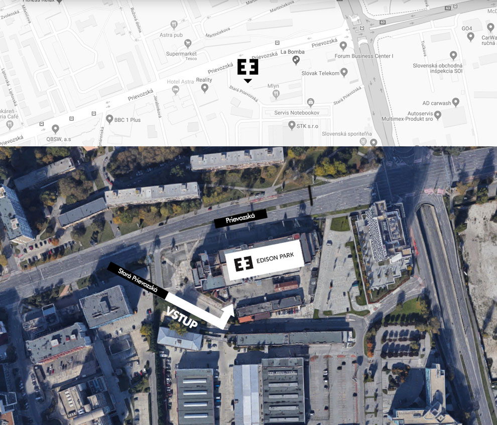 mapa BeeFree 2019, Edison park, Bratislava